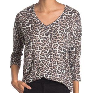 Philosophy Sweater Cheetah Print V-Neck Size M